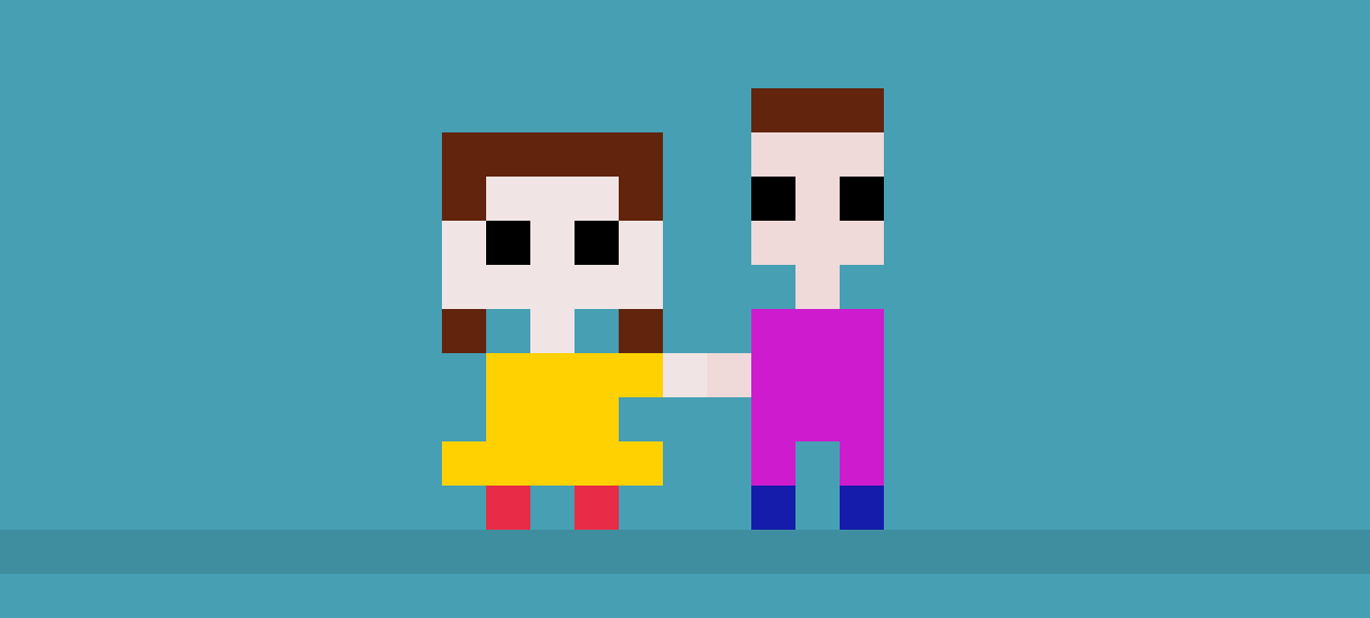 Pixel art: Girl and Boy